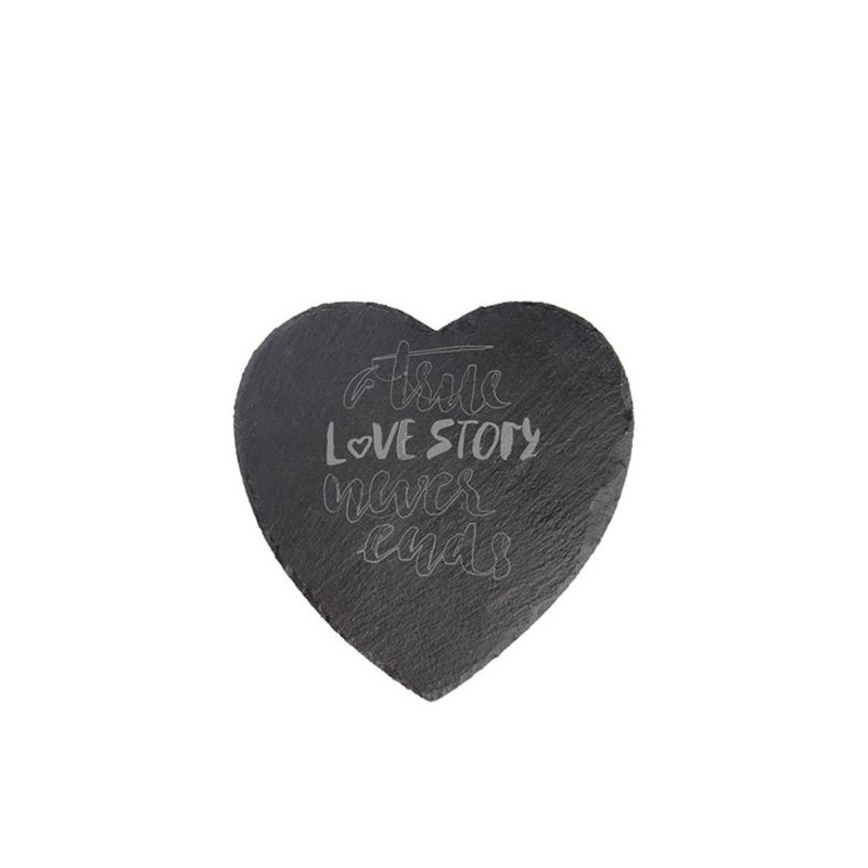 SLATE  HEART table mat 25x25
