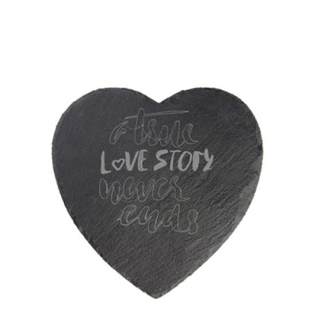 SLATE  HEART table mat 25x25